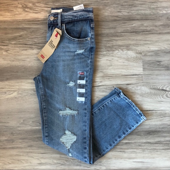 Levi's Denim - Levi’s 724 high-rise straight cropped jeans